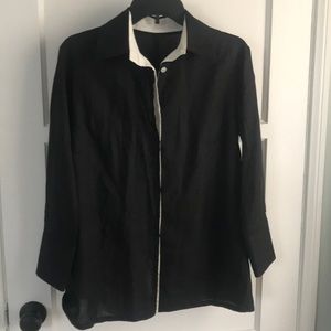 Black/ white  linen tunic